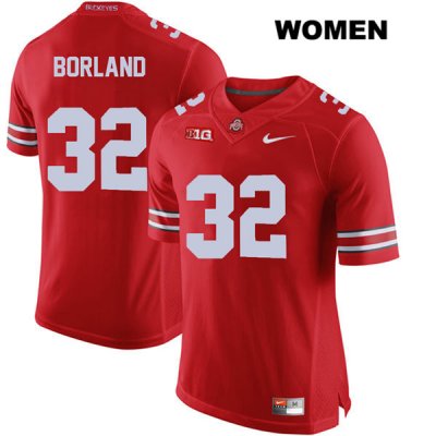 Women's NCAA Ohio State Buckeyes Tuf Borland #32 College Stitched Authentic Nike Red Football Jersey PK20P08VP